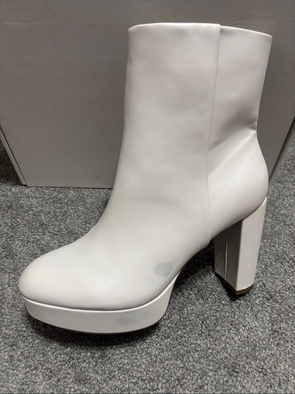 Women's Mix No. 6 Zuzana White Platform Block Heel Ankle Boots